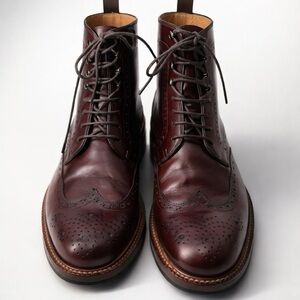 Beckett Simonon Nolan Brogue Boots Men’s 9 EUC Dark Bordeaux Brown Leather